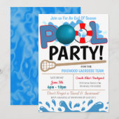 Summer Pool Lacrosse Party Uitnodiging (Voorkant / Achterkant)