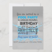 Summer Pool of Beach Party Kaart (Achterkant)