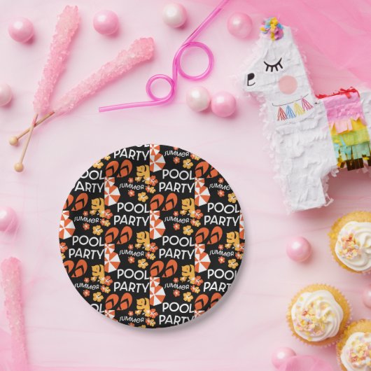 Summer Pool Partijen Papieren Bordje (Feest)