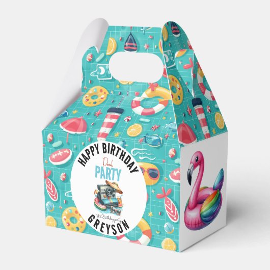 Summer Pool Party 2e verjaardag Bedankdoosjes (Voorkant Zijde)