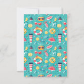 Summer Pool Party 2e verjaardag Bedankkaart (Achterkant)