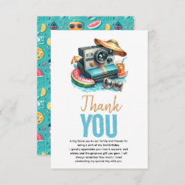 Summer Pool Party 2e verjaardag Bedankkaart