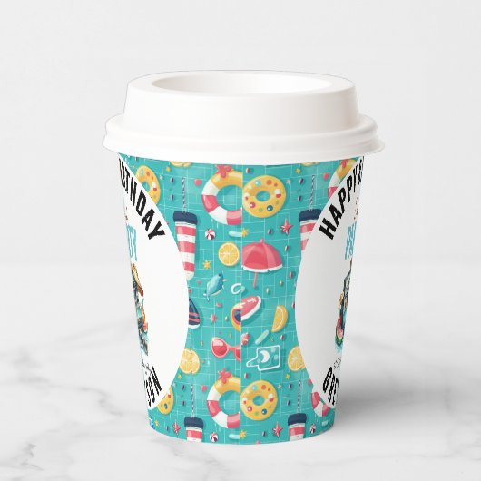 Summer Pool Party 2e verjaardag Papieren Bekers (Rechts)