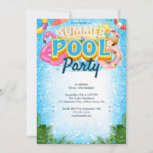 Summer Pool Party 30th Birthday Invitation Kaart (Voorkant)