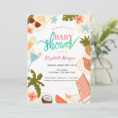 Summer Pool Party Baby Shower Kaart (Staand voorkant)