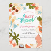 Summer Pool Party Baby Shower Kaart (Voorkant / Achterkant)