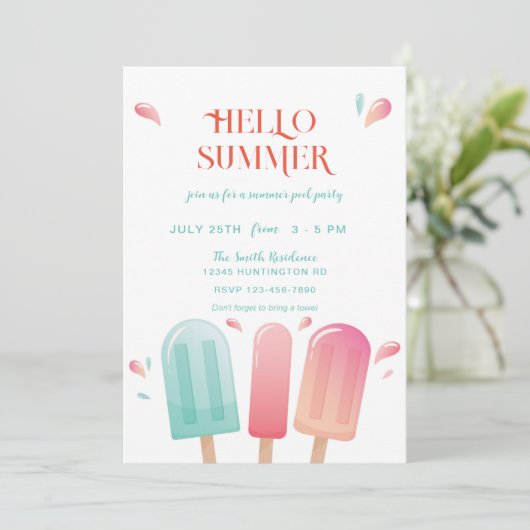 Summer Pool Party Backyard BBQ Bash Kaart (Staand voorkant)