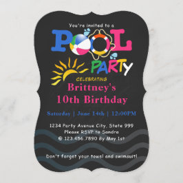 Summer Pool Party Birthday Bash Kaart