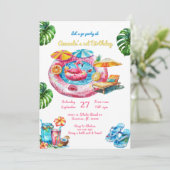 Summer Pool Party Birthday Invitation Kaart (Staand voorkant)