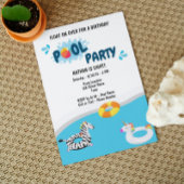 Summer Pool Party Birthday Invitation Kaart