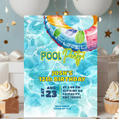 Summer Pool Party Birthday Invitation Kaart