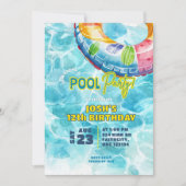 Summer Pool Party Birthday Invitation Kaart (Voorkant)