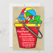 Summer POOL Party Birthday Invitation Kaart (Voorkant)
