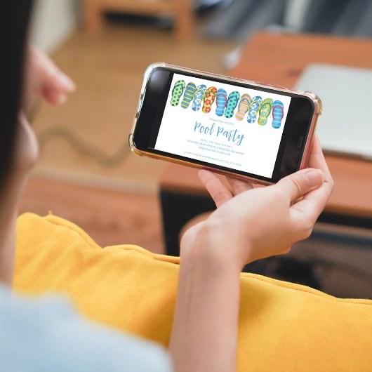 Summer Pool Party Cust Teenslippers Kaart