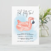 Summer Pool Party Flamingo Elke Verjaardag Kaart (Staand voorkant)