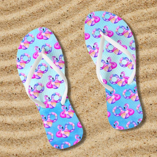 Summer Pool Party Flamingo Teenslippers