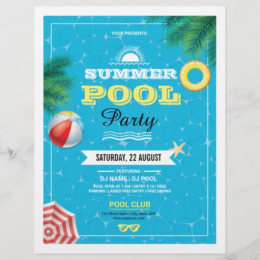 Summer Pool Party flyer (Voorkant)