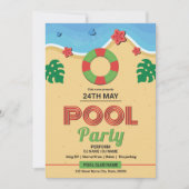 Summer Pool Party Flyer Template Kaart (Voorkant)