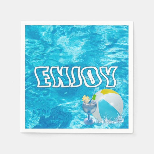 Summer Pool Party Fun Napkins Servet (Voorkant)