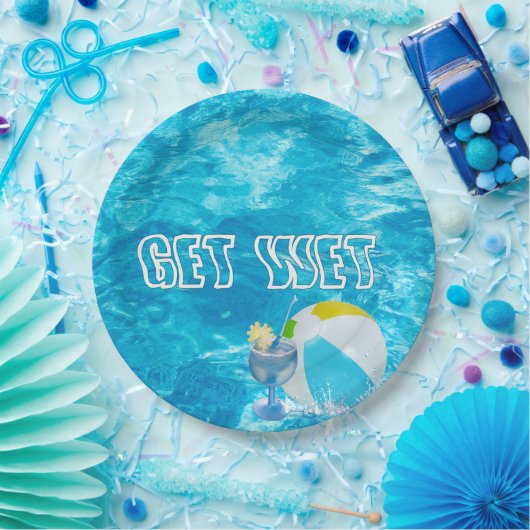 Summer Pool Party Fun Papieren Bordje (Feest)