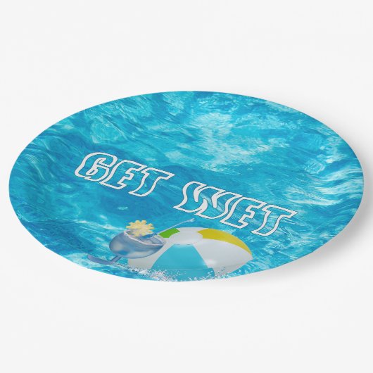 Summer Pool Party Fun Papieren Bordje (Gekanteld)