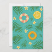 Summer Pool Party Invitation | Bright Tropical Kaart (Achterkant)