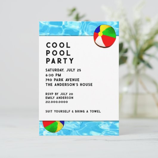 Summer Pool Party Kaart (Staand voorkant)