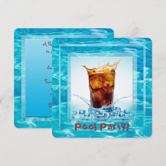 Summer Pool Party Kaart (Voorkant / Achterkant)