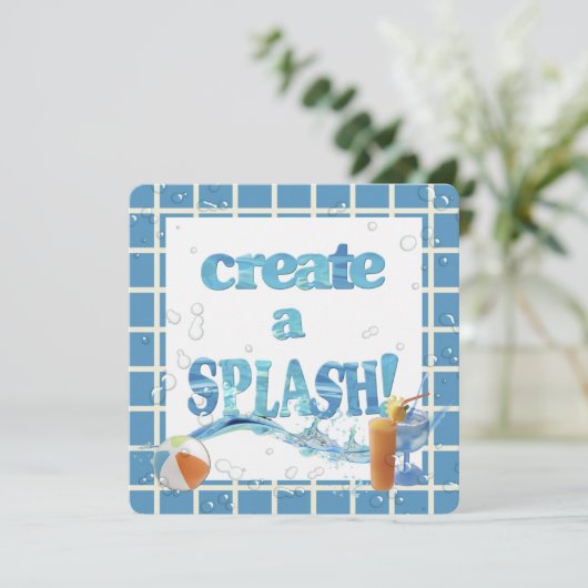 Summer Pool Party Kaart (Staand voorkant)