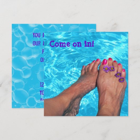 Summer Pool Party Kaart (Voorkant / Achterkant)