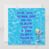 Summer Pool Party Kaart (Achterkant)