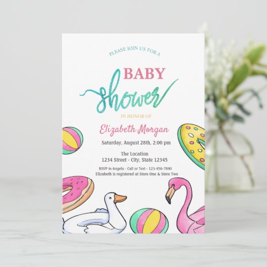 Summer Pool Party Kaart (Staand voorkant)