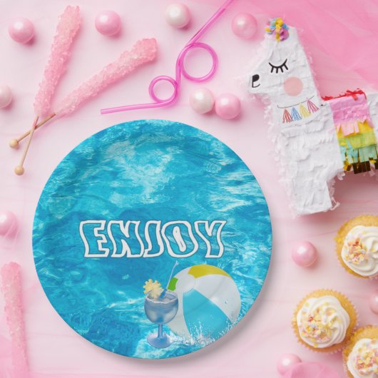 Summer Pool Party Papieren Bordje (Feest)