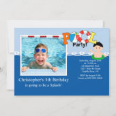 Summer POOL Party PHOTO Birthday Uitnodiging (Voorkant)