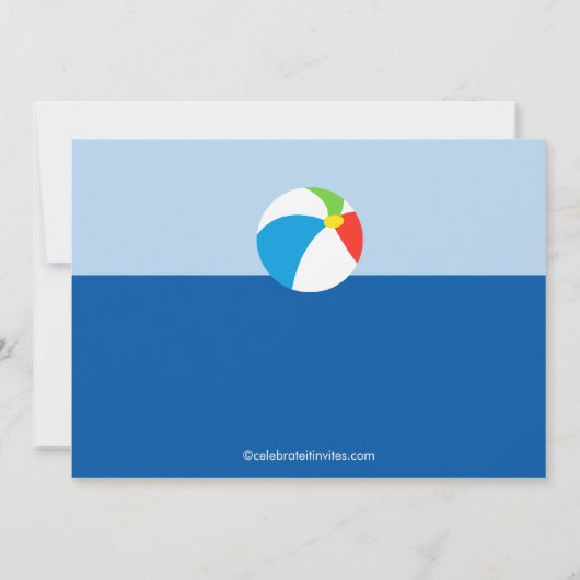 Summer POOL Party PHOTO Birthday Uitnodiging (Achterkant)