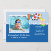 Summer POOL Party PHOTO Birthday Uitnodiging (Voorkant)