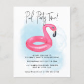 Summer Pool Party Pink Flamingo Teen Birthday (Voorkant)