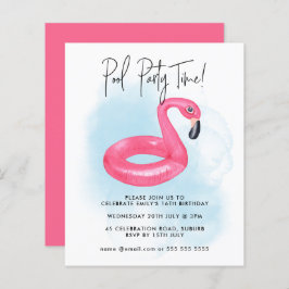 Summer Pool Party Pink Flamingo Teen Birthday