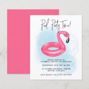 Summer Pool Party Pink Flamingo Teen Birthday