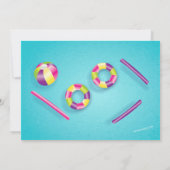 Summer Pool Party Pool Float Invitation Kaart (Achterkant)