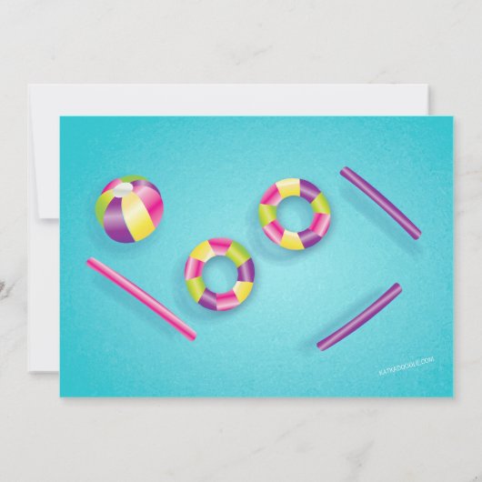 Summer Pool Party Pool Float Invitation Kaart (Achterkant)