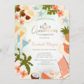 Summer Pool Party Quinceañera Kaart (Voorkant / Achterkant)