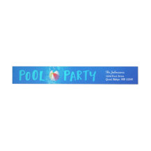 Summer Pool Party Return Address Labels