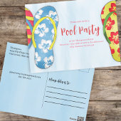 Summer Pool Party Schattigee Aangepaste Briefkaart