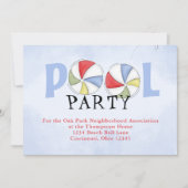 Summer Pool Party Schattigee Aangepaste Kaart (Voorkant)