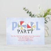 Summer Pool Party Schattigee Aangepaste Kaart (Staand voorkant)