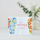 Summer Pool Party Schattigee Waterverf Custom Briefkaart (Staand voorkant)