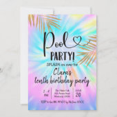 Summer Pool Party Tie Dye Birthday Kaart (Voorkant)
