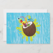 Summer Pool Party Verjaardag kokosnoot FOTO Kaart (Achterkant)