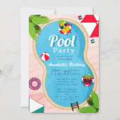 Summer Pool Party Verjaardag voor kinderen Kaart (Voorkant)